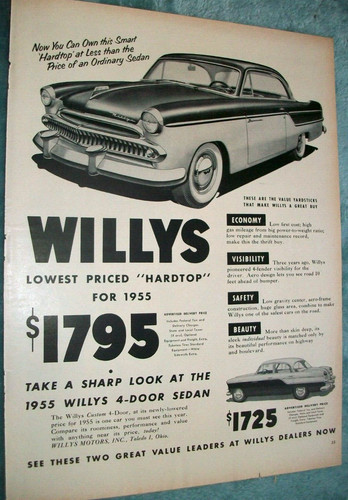 1955 willys hardtop - 1955, &